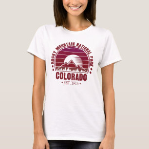 T-shirt Parc national des Rocheuses Colorado Retro