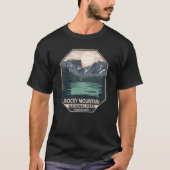 T-shirt Parc national des Rocheuses Emblème rétro minimal (Devant)