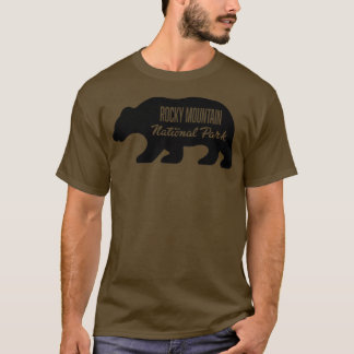 T-shirt Parc national des Rocheuses Ours noir