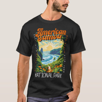 T-shirt Parc national des Samoa américaines Rétro en détre