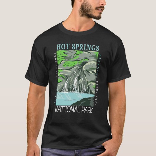 T-shirt Parc national des sources chaudes Arkansas en détr (Devant)