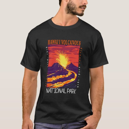 T-shirt Parc national des volcans d'Hawaii Kilauea Volcano (Devant)