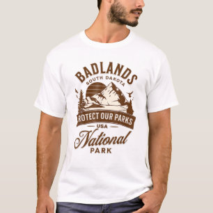 T-shirt Parc national du Dakota du Sud Randonnée en plein 