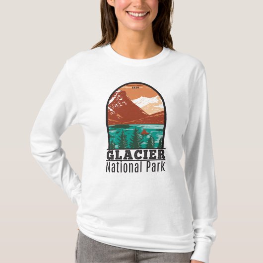 T-shirt Parc national du Glacier Montana Vintage (Devant)