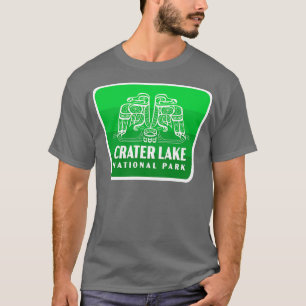 T-shirt Parc national du lac Crater Badge d'oiseaux rétro 