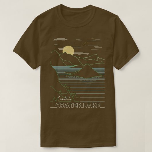 T-shirt Parc national du lac Crater de Linear Crater Lake (Design devant)