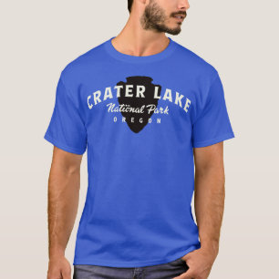 T-shirt Parc national du lac Crater Texte Argé Tan