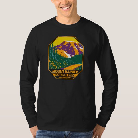 T-shirt Parc national du Mont Rainier Washington Retro (Devant)