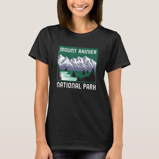 T-shirt Parc national du Mont Rainier Washington Retro Gra (Devant)