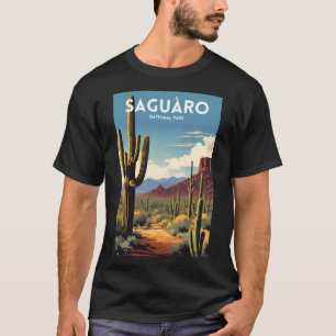 T-shirt Parc national du Saguaro Affiche de voyage traditi