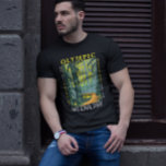 T-shirt Parc National Olympique Hoh Rainforest désorganisé<br><div class="desc">Design vectoriel olympique. Le parc s'étend sur plusieurs écosystèmes différents,  des sommets dramatiques des montagnes olympiques aux forêts anciennes.</div>