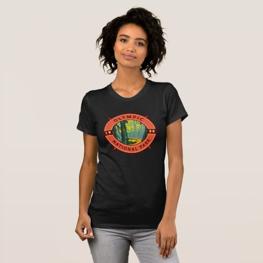 T-shirt Parc national olympique Hoh Rainforest Retro Compa (Devant entier)