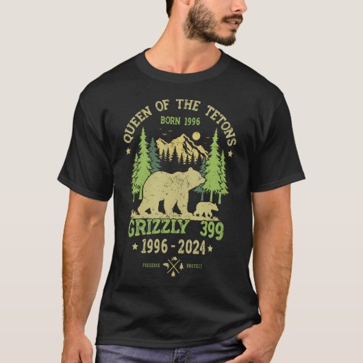 T-shirt Parc National Queen Of The Tetons Grizzly 399, 199 (Devant)