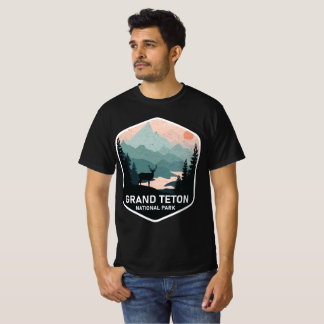 T-shirt Parc national vintage Grand Teton Deer Mountains