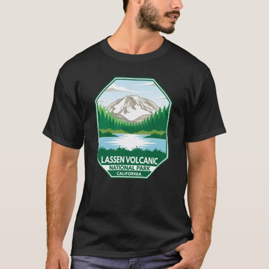 T-shirt Parc national volcanique de Lassen Emblem rétro mi (Devant)