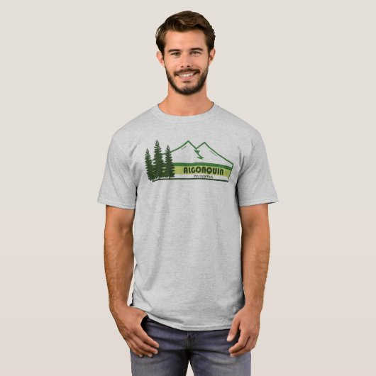 T-shirt Parc provincial Algonquin Bandes vertes (Devant entier)