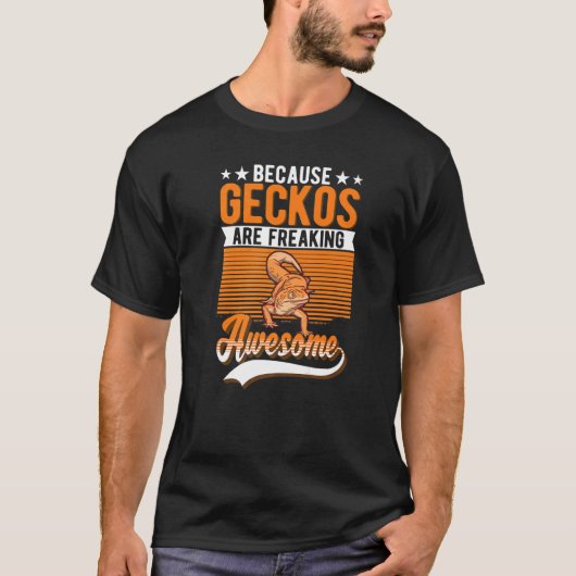 T-shirt Parce Que Geckos Frappe Gecko Géant (Devant)
