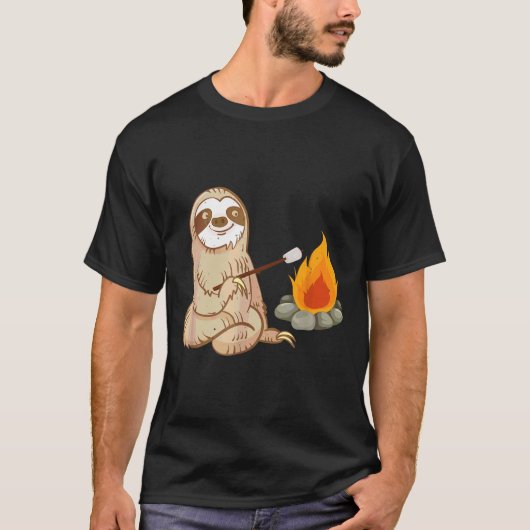 T-shirt Parcelle De Camping Toasting Marshmallows Et Un Fe (Devant)