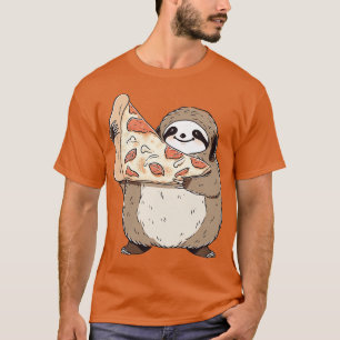 T-shirt Parcelle tenant une tranche de pizza 3