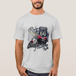 T-shirt Parcourez la route 66, moto vintage