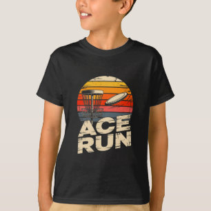 T-shirt Parcours Ace Run Retro Disc Golf Esquisse Ace Run