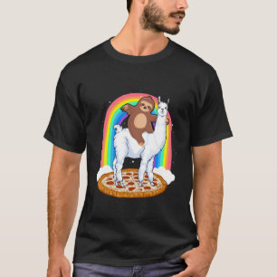 T-shirt Parcours Sur Lama Pizza Alpaca Rainbow Children
