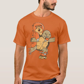 T-shirt Parcours Sur Turtle Skater Roller Skater