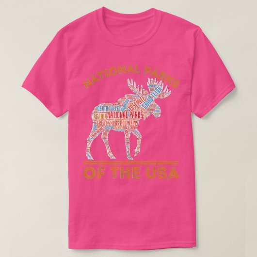T-shirt Parcs nationaux Moose Randonnée Camping extérieur (Design devant)