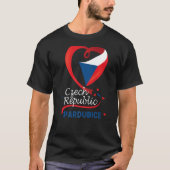 T-shirt Pardubice République Tchèque Drapeau Cardiaque Lio (Devant)