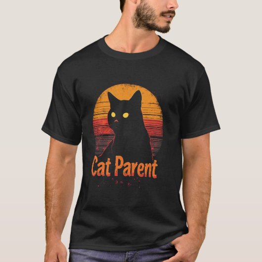 T-shirt Parent de chat rétro chat (Devant)