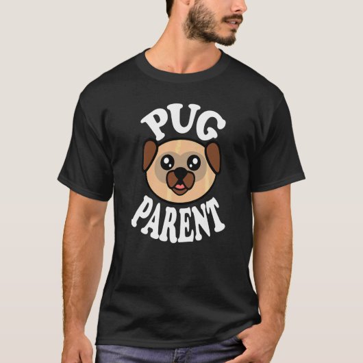 T-shirt Parent de Pug adorable (Devant)