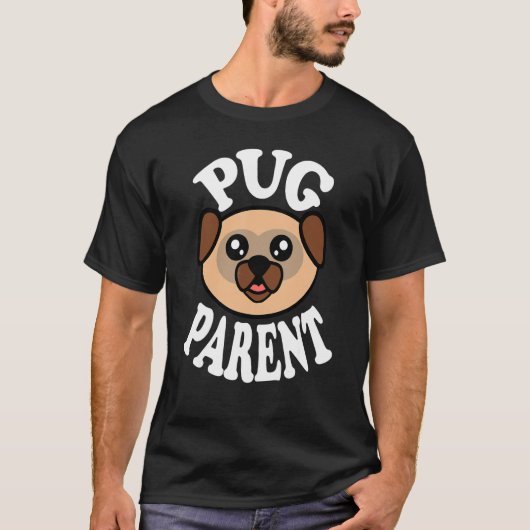T-shirt Parent de Pug adorable (Devant)