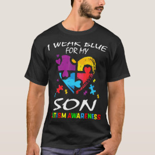 T-shirt Parents Maman Papa Je Porte Du Bleu Pour Mon Fils 