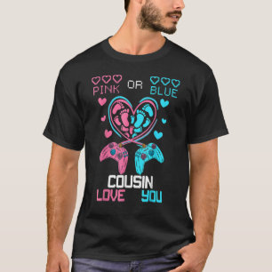 T-shirt Parents Rose Ou Bleu Cousin Aimez-Vous Bébé Genre 