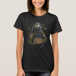 T-shirt Paresseux astronaute tenant une pizza drôle d'anim