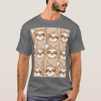 T-shirt paresseux avec café Graphisme