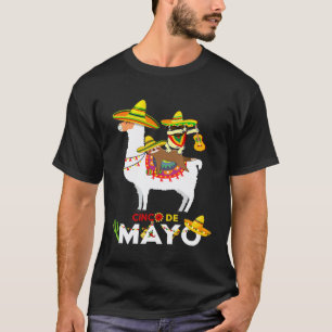 T-shirt Paresseux Cinco De Mayo à Cheval sur Lama Sombrero