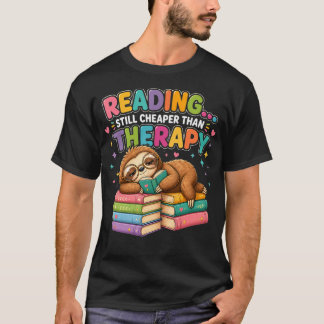 T-shirt Paresseux confortable Thérapie de lecture Livre dr