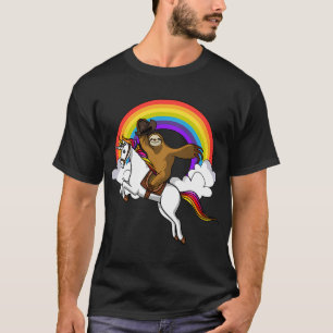T-shirt Paresseux Cowboy montant une Licorne