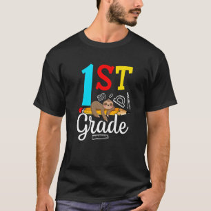 T-shirt Paresseux de 1re année de retour à l'école, joyeux