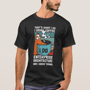 T-shirt Paresseux de café d'architecte d'entreprise Scient