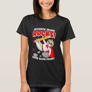 T-shirt Paresseux de super-héros de 7e année Rentre à l'éc