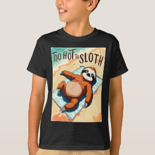 T-shirt Paresseux d'été vintage plage