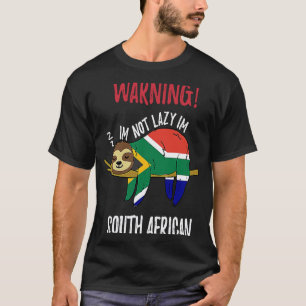T-shirt Paresseux drapeau d'Afrique du Sud drôle Je ne sui