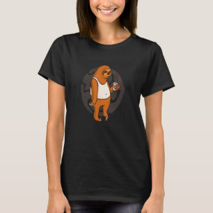 T-shirt Paresseux drôle avec tasse à café