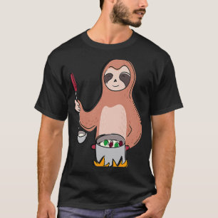 T-shirt Paresseux drôle cuisine chef paresseux mignon forê