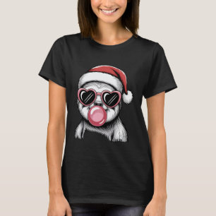 T-shirt Paresseux drôle en chapeau de Père Noël soufflant