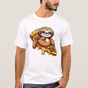 T-shirt Paresseux drôle mangeant une Pizza, Animal Kawaii