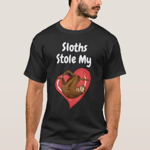T-shirt Paresseux drôles ont volé mon cœur - Conception de