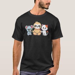 T-shirt Paresseux Mignon Chat Koala Animal Paresseux Gra